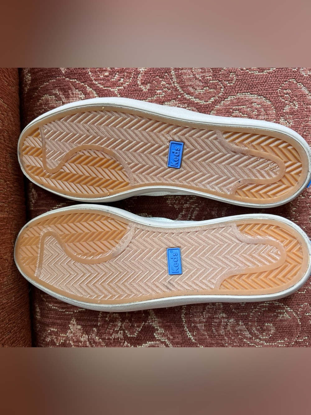 Keds Women's Off-White Canvas Low Profile Lace-Up Sneakers with Taupe Sole - Picture 7 of 7